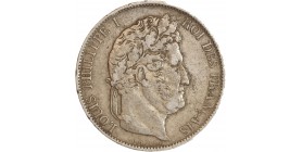 5 Francs Louis-Philippe Ier Tête Laurée Le I plus éloigné - Tranche en Relief