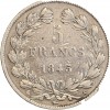 5 Francs Louis-Philippe Ier Tête Laurée Le I plus éloigné - Tranche en Relief
