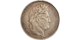 5 Francs Louis-Philippe Ier Tête Laurée Le I plus éloigné - Tranche en Relief