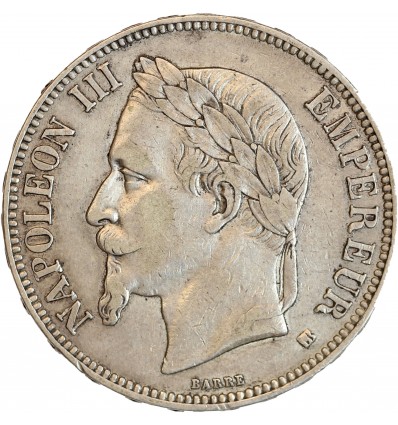5 Francs Napoléon III Tête Laurée Second Empire