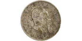 1 Lire Victor Emmanuel II Italie Argent - Italie Reunifiee