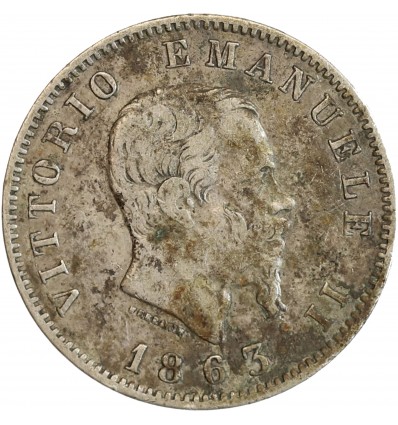 1 Lire Victor Emmanuel II Italie Argent - Italie Reunifiee