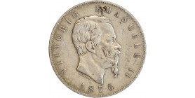 5 Lires Victor Emmanuel II Italie Argent - Italie Réunifiée
