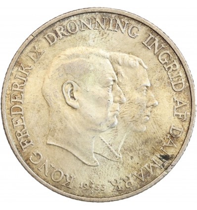 2 Couronnes Frederic IX Danemark Argent