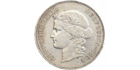 5 Francs Tête d'Helvetia - Confederation Helvetique - Suisse Argent