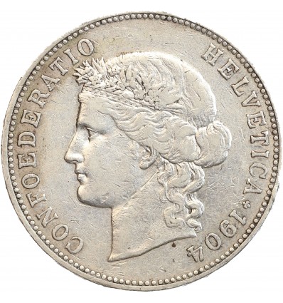 5 Francs Tête d'Helvetia - Confederation Helvetique - Suisse Argent
