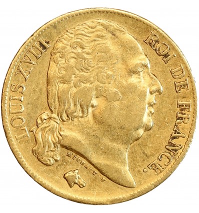 20 Francs Louis XVIII Buste Nu