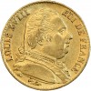 20 Francs Louis XVIII Buste Habillé - Variété 4 Long