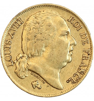 20 Francs Louis XVIII Buste Nu