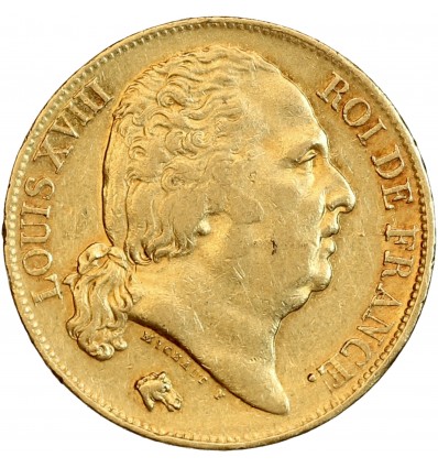 20 Francs Louis XVIII Buste Nu