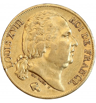 20 Francs Louis XVIII Buste Nu