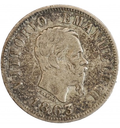 Avers : Portrait à droite du roi Victor Emmanuel II