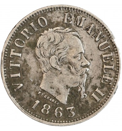 50 Centimes Victor Emmanuel II Italie Argent - Italie Reunifiee
