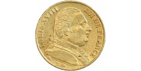 Avers : buste de Louis XVIII tête nue à droite