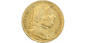 20 Francs Louis XVIII Buste Habillé Première Restauration