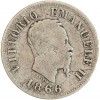 Avers : Portrait à droite du roi Victor Emmanuel II