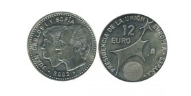 12 Euros Juan Carlos Ier et Sophie Espagne Argent