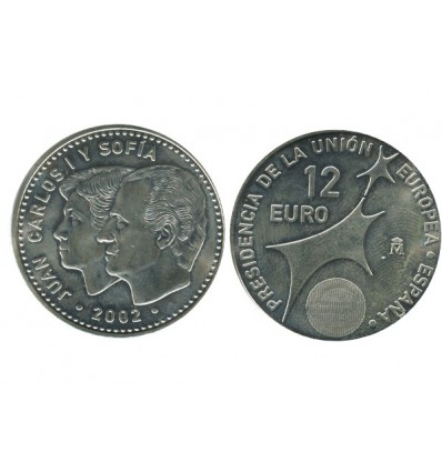 12 Euros Juan Carlos Ier et Sophie Espagne Argent