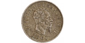 Avers : Portrait à droite du roi Victor Emmanuel II