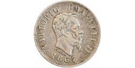 Avers : Portrait à droite du roi Victor Emmanuel II