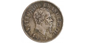 Avers : Portrait à droite du roi Victor Emmanuel II