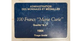 100 Francs Marie Curie en Argent - Coffret B.U