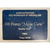100 Francs en Argent Coffret B.U - Marie Curie