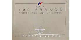 100 Francs Emile Zola en Argent - Coffret B.U.