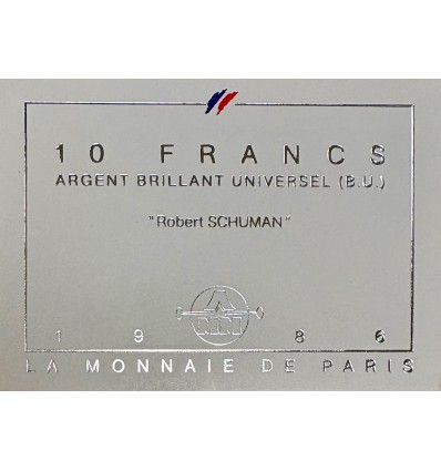 10 Francs en Argent Coffret B.U - Schuman