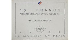 10 Francs en Argent Coffret B.U - Hugues Capet