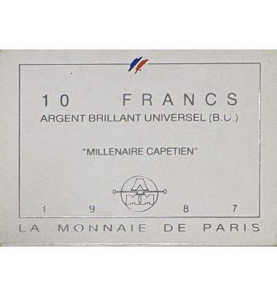 10 Francs en Argent Coffret B.U - Hugues Capet