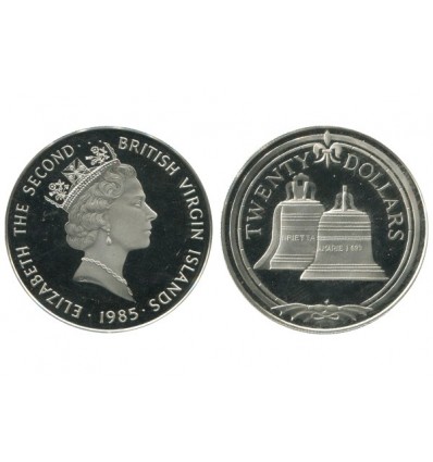 20 Dollars Elisabeth II Iles Vierges Argent