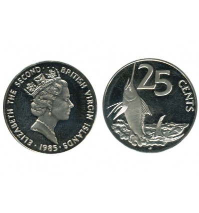 25 Cents Elisabeth II Iles Vierges Argent