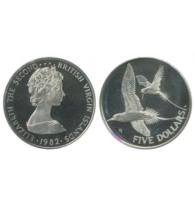 5 Dollars Elisabeth II Iles Vierges Argent