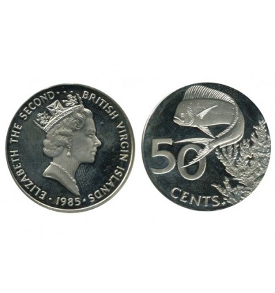 50 Cents Elisabeth II Iles Vierges Argent