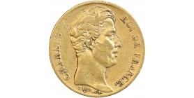 Avers : tête nue de Charles X à droite