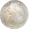 Avers :  Buste de Louis XVI à gauche en habit de cour, les cheveux noués par un ruban.