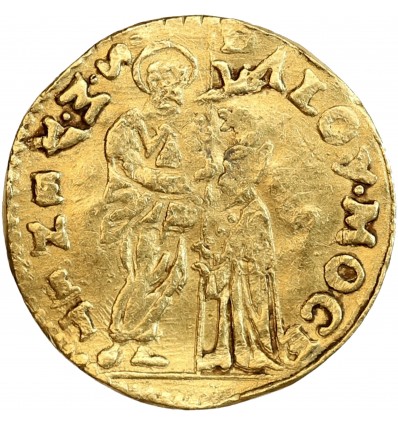 Avers : le doge agenouillé debout Saint Marc debout tenant ensemble l'oriflamme de la République