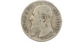 Avers : tête nue de Léopold II roi des belges à gauche