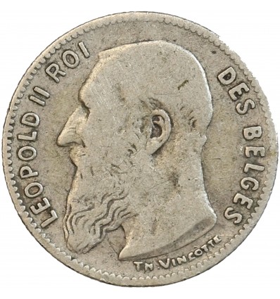 Avers : tête nue de Léopold II roi des belges à gauche
