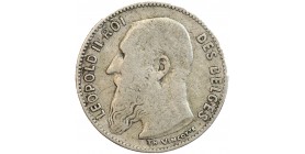 Avers : tête nue de Léopold II roi des belges à gauche