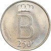 Revers : le monogramme royal B surmonté d'une couronne au-dessus de la valeur nominale 250F