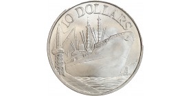 10 Dollars 10ème Anniversaire de l'Indépendance - Singapour Argent