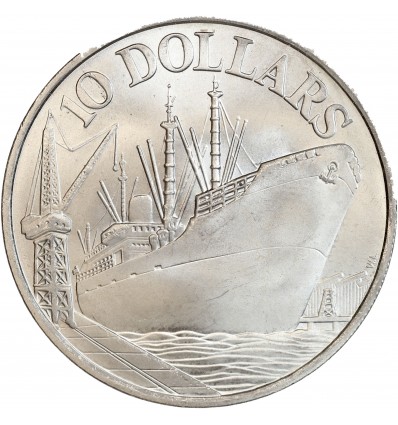 10 Dollars 10ème Anniversaire de l'Indépendance - Singapour Argent