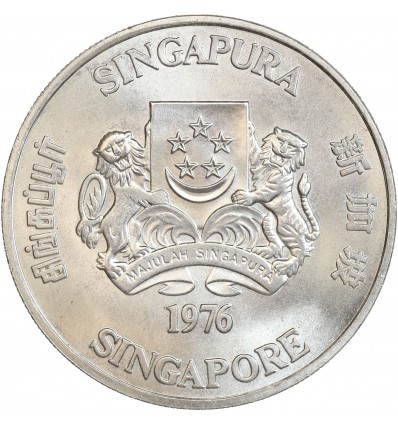 10 Dollars 10ème Anniversaire de l'Indépendance - Singapour Argent