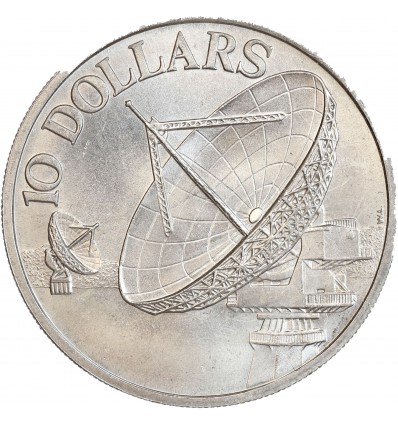 10 Dollars Satellite de Communication - Singapour Argent