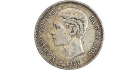 5 Pesetas Alphonse XII - Espagne Argent