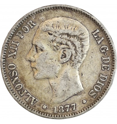 5 Pesetas Alphonse XII - Espagne Argent