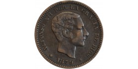 Avers : portrait d'Alphonse XII à droite