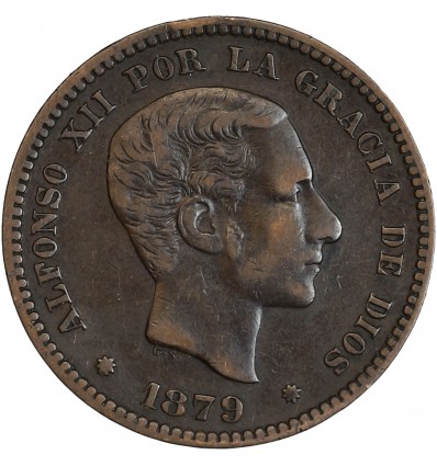 Avers : portrait d'Alphonse XII à droite
